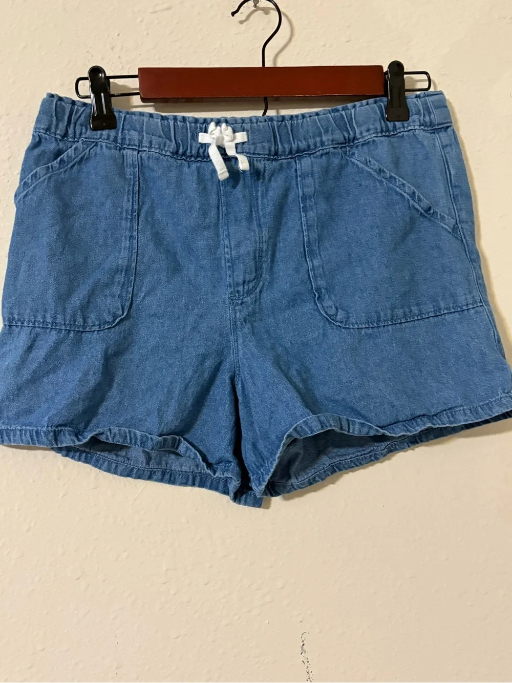 wonder nation Light Blue Denim Drawstring Women's Shorts